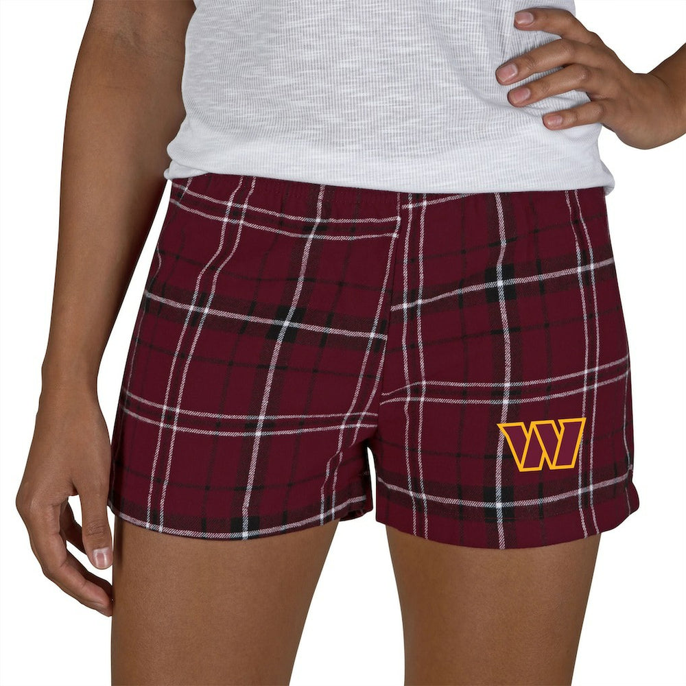 Washington Commanders Concepts Sport Women's Ultimate Flannel Shorts Burgundy/Black | NFL