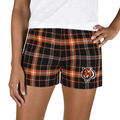 Cincinnati Bengals Concepts Sport Women's Ultimate Flannel Shorts Black/Orange | NFL
