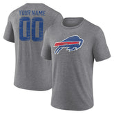 Buffalo Bills Heritage Custom Name & Number Tri-Blend T-Shirt Gray | NFL