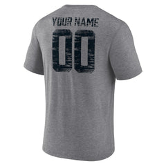 Carolina Panthers Heritage Custom Name & Number Tri-Blend T-Shirt Gray | NFL