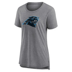 Carolina Panthers Women's Heritage Custom Name & Number Tri-Blend T-Shirt Gray | NFL