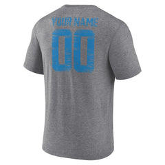 Detroit Lions Heritage Custom Name & Number Tri-Blend T-Shirt Gray | NFL