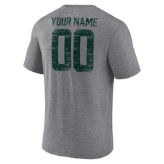Green Bay Packers Heritage Custom Name & Number Tri-Blend T-Shirt Gray | NFL