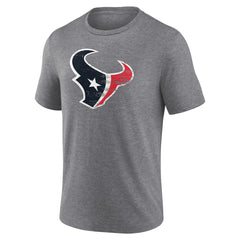 Houston Texans Heritage Custom Name & Number Tri-Blend T-Shirt Gray | NFL