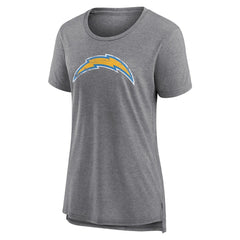 Los Angeles Chargers Women's Heritage Custom Name & Number Tri-Blend T-Shirt Gray | NFL