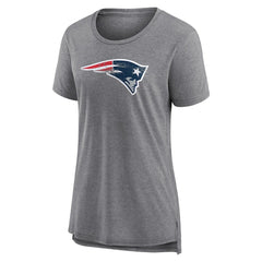 New England Patriots Women's Heritage Custom Name & Number Tri-Blend T-Shirt Gray | NFL