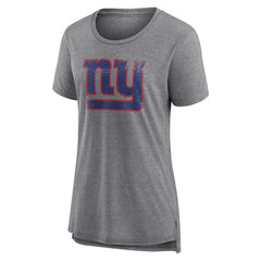 New York Giants Women's Heritage Custom Name & Number Tri-Blend T-Shirt Gray | NFL