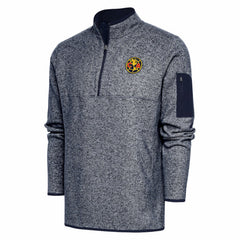 Club America Antigua Elevate Quarter-Zip Pullover Heather Navy - FIFA World CUP