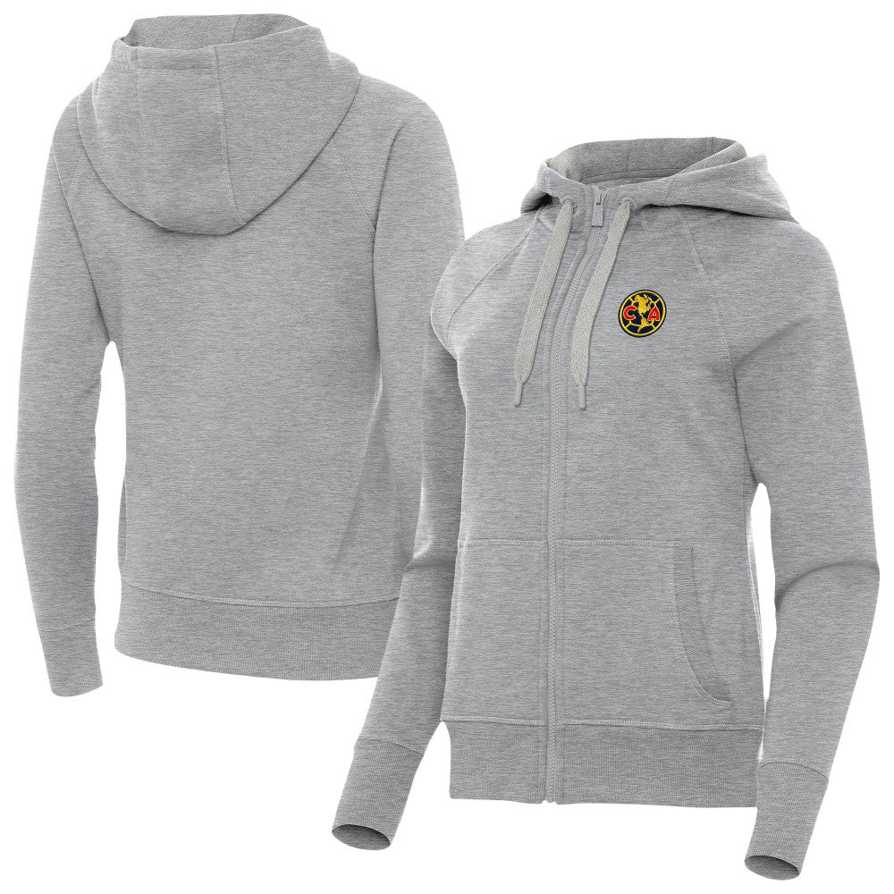 Club America Antigua Women's Takeover Full-Zip Hoodie Heather Gray - FIFA World CUP