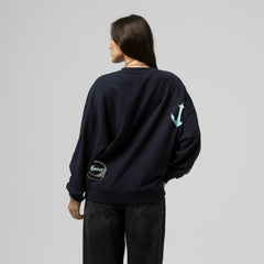 Seattle Kraken Mitchell & Ness Women's Vintage Crewneck Sweatshirt - Deep Sea Blue - NHL