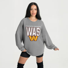Washington Commanders Gameday Couture Women's Oversized Pure Motion Corded Sweatshirt Gray | NFL