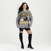 Pittsburgh Steelers Gameday Couture Women's Oversized Sweet Victory Corded Sweatshirt Gray | NFL