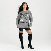 Las Vegas Raiders Gameday Couture Women's Oversized Sweet Victory Corded Sweatshirt Gray | NFL