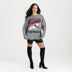 Arizona Cardinals Gameday Couture Women's Oversized Sweet Victory Corded Sweatshirt Gray | NFL