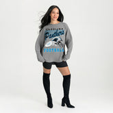 Carolina Panthers Gameday Couture Women's Oversized Sweet Victory Corded Sweatshirt Gray | NFL