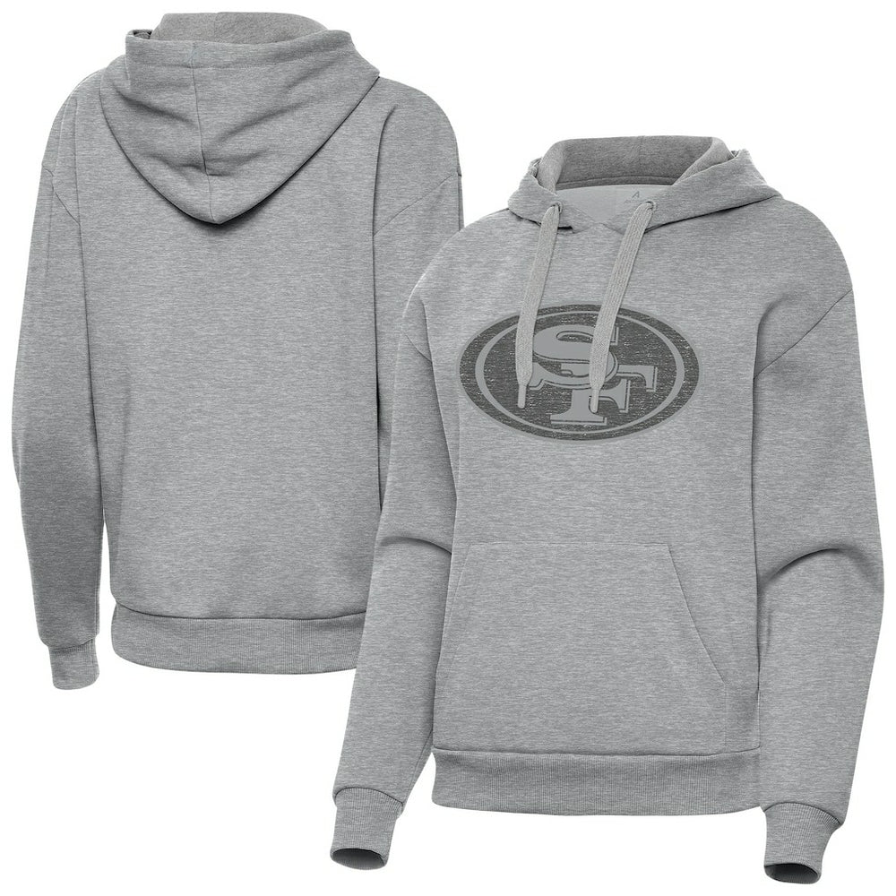 San Francisco 49ers Antigua Women's Victory Hoodie Heather Gray | NFL