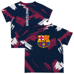 Barcelona Vive La Fete Youth Paint Brush T-Shirt Navy - FIFA World CUP
