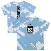 Argentina National Team Vive La Fete Youth Paint Brush T-Shirt Light Blue - FIFA World CUP