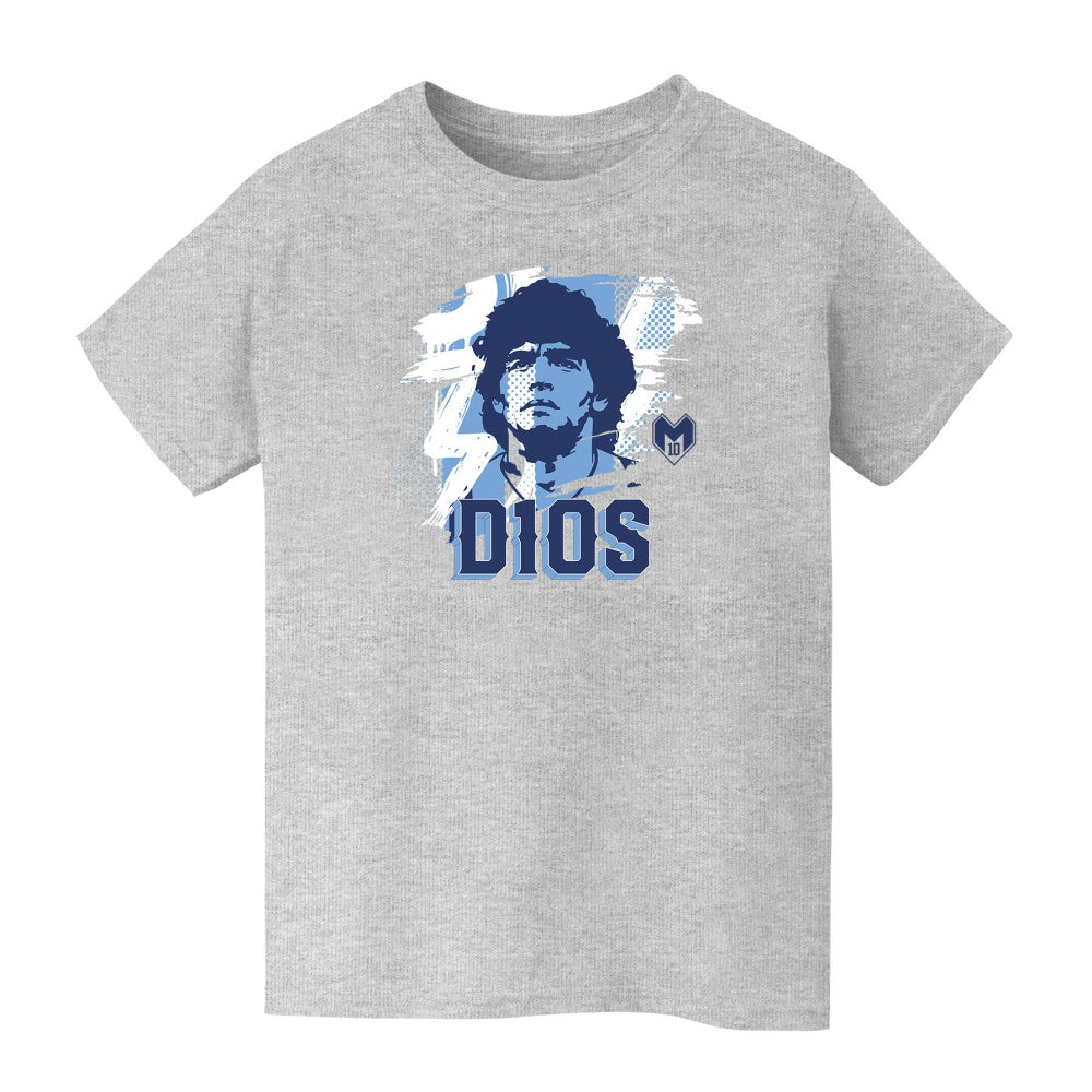 Diego Maradona Argentina National Team Vive La Fete Youth D10S T-Shirt Gray - FIFA World CUP