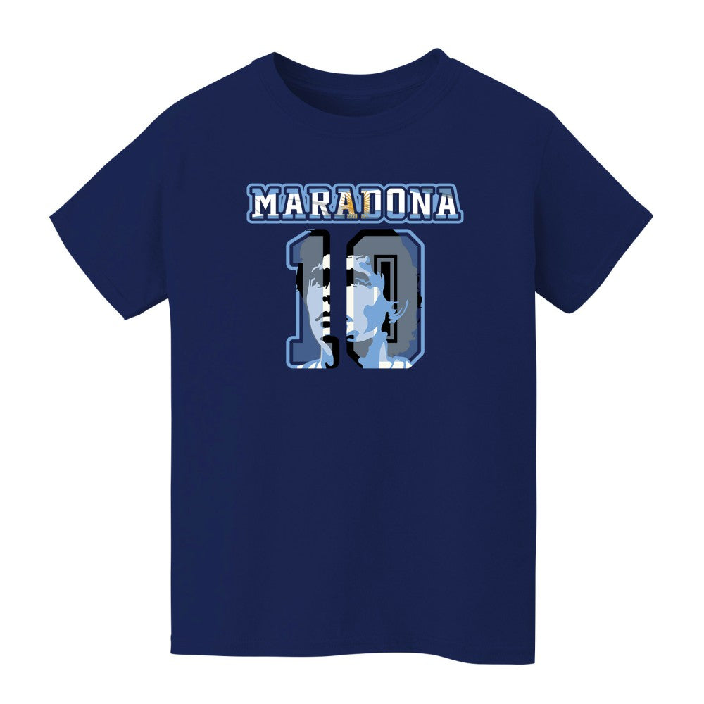 Diego Maradona Argentina National Team Vive La Fete Youth Name & Number T-Shirt Navy - FIFA World CUP