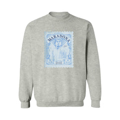 Diego Maradona Argentina National Team Vive La Fete Women's Vintage Stamp Sweatshirt Gray - FIFA World CUP