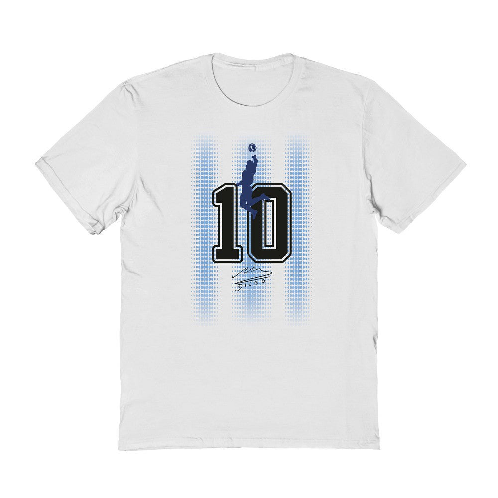 Diego Maradona Argentina National Team Vive La Fete Women's Number & Signature T-Shirt White - FIFA World CUP