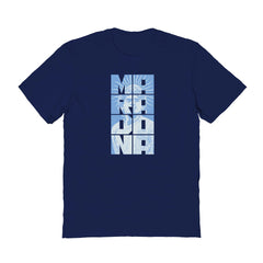 Diego Maradona Argentina National Team Vive La Fete Portrait T-Shirt Navy - FIFA World CUP