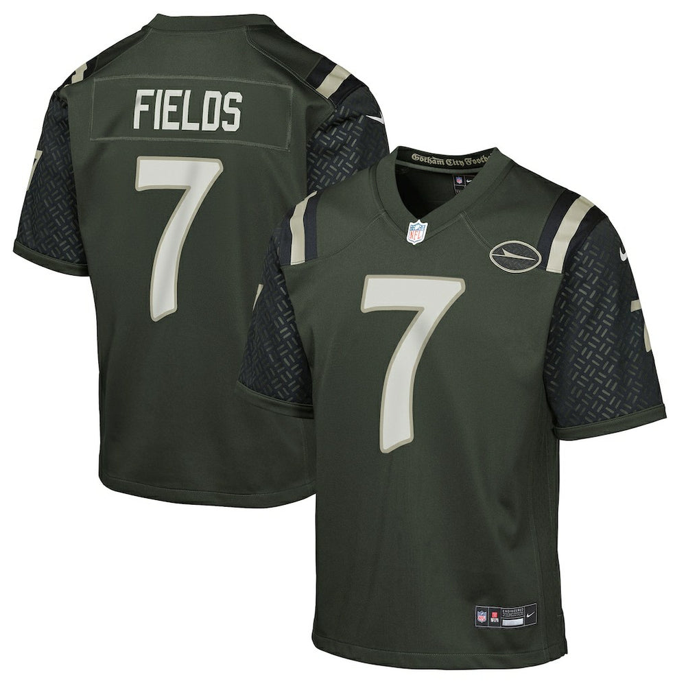 Justin Fields New York Jets Youth 2025 Rivalries Collection Game Jersey Gotham Green | Nike for Sale