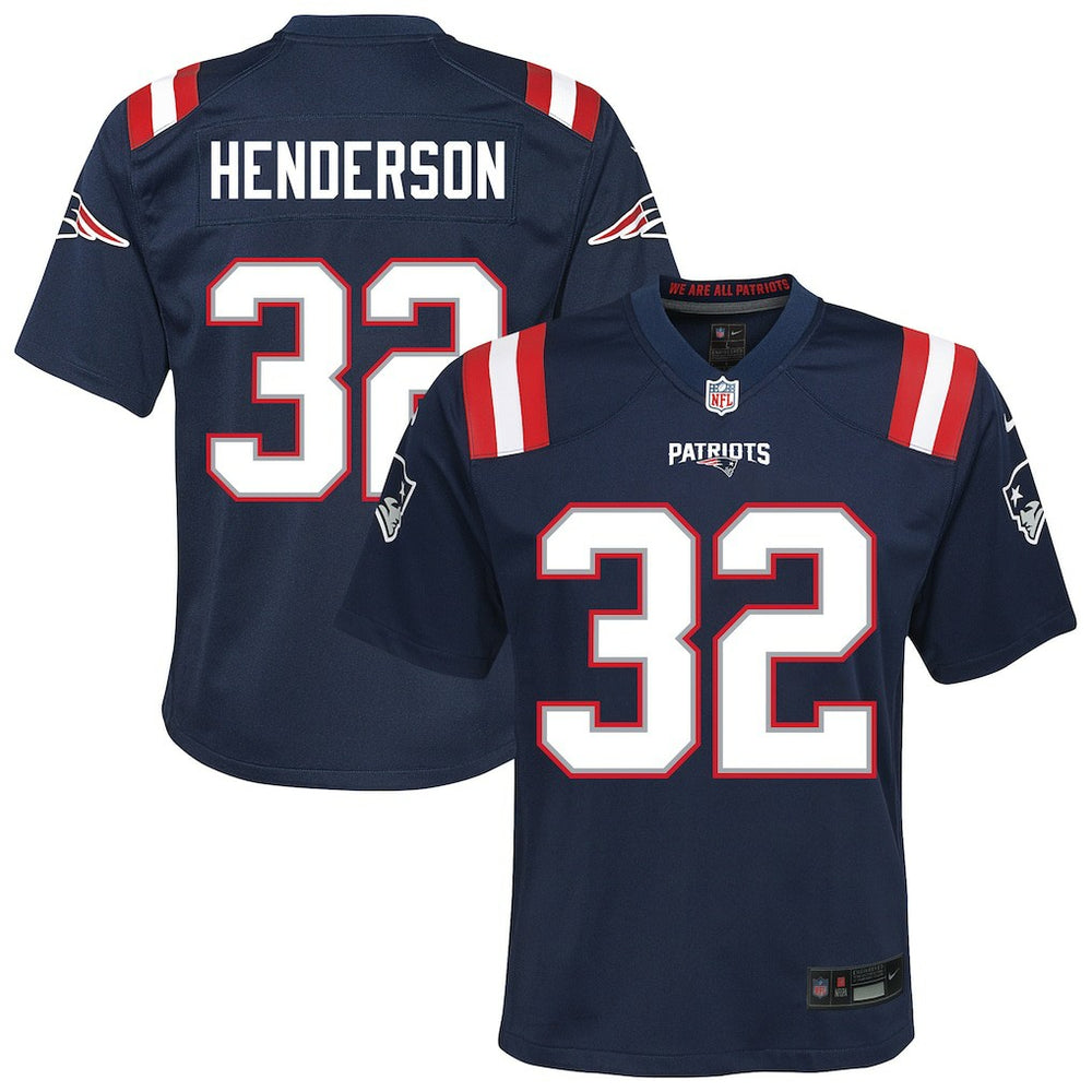 TreVeyon Henderson New England Patriots Youth Team Game Jersey Navy | Nike for Sale