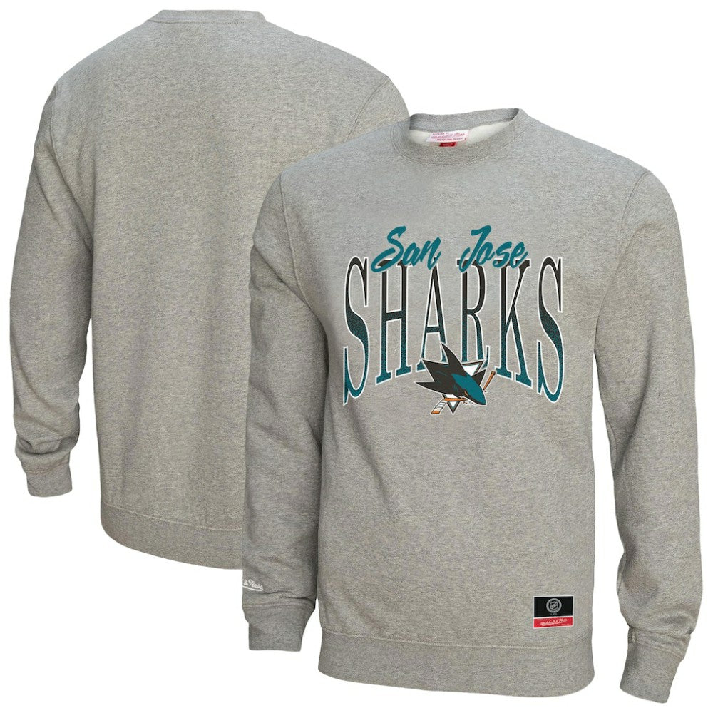 San Jose Sharks Mitchell & Ness Women's Hockey Night Sweatshirt - Heather Gray - NHL