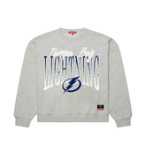 Tampa Bay Lightning Mitchell & Ness Women's Hockey Night Sweatshirt - Heather Gray - NHL