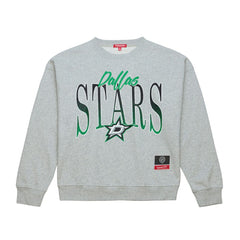 Dallas Stars Mitchell & Ness Women's Hockey Night Sweatshirt - Heather Gray - NHL