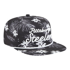Pittsburgh Steelers New Era Palm Print A-Frame 9FIFTY Snapback Hat Black | NFL
