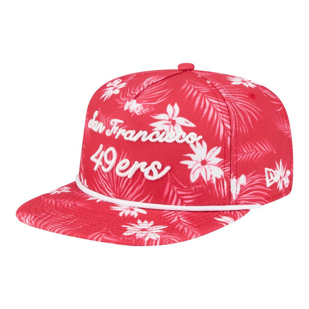 San Francisco 49ers New Era Palm Print A-Frame 9FIFTY Snapback Hat Scarlet | NFL