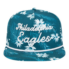 Philadelphia Eagles New Era Palm Print A-Frame 9FIFTY Snapback Hat Midnight Green | NFL