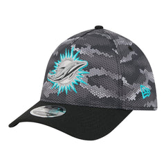 Miami Dolphins New Era Camo A-Frame 39THIRTY Flex Hat Black | NFL