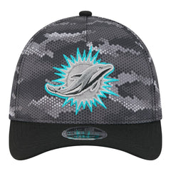 Miami Dolphins New Era Camo A-Frame 39THIRTY Flex Hat Black | NFL