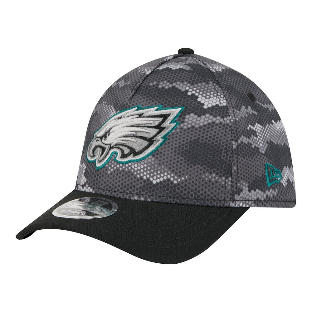 Philadelphia Eagles New Era Camo A-Frame 39THIRTY Flex Hat Black | NFL