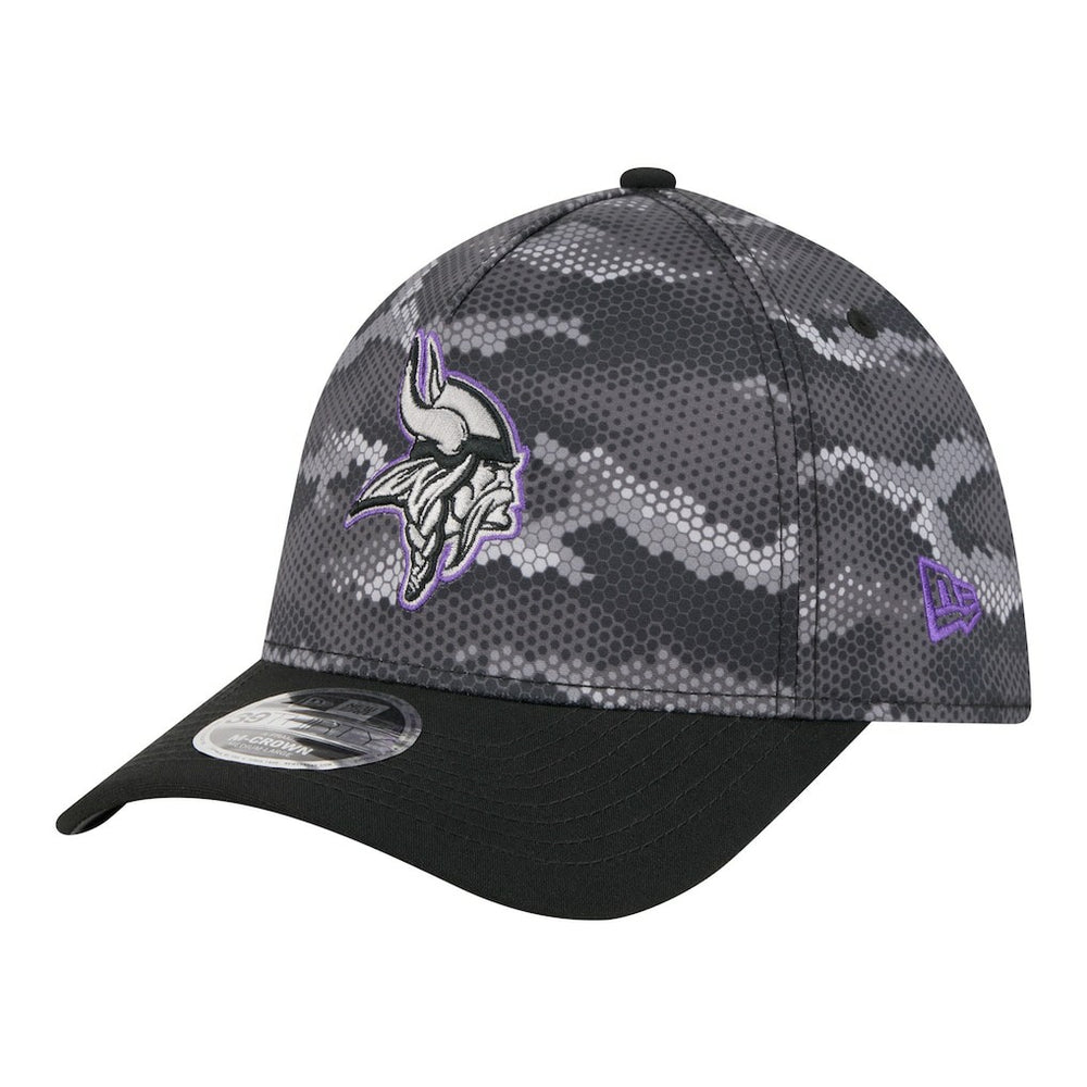 Minnesota Vikings New Era Camo A-Frame 39THIRTY Flex Hat Black | NFL