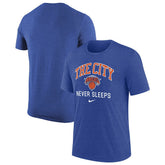 New York Knicks Tri-Blend T-Shirt Heather Royal - NBA