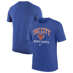 New York Knicks Tri-Blend T-Shirt Heather Royal - NBA