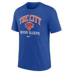 New York Knicks Tri-Blend T-Shirt Heather Royal - NBA