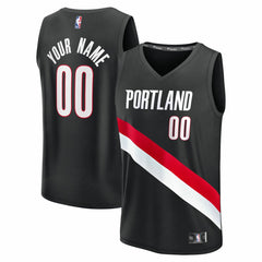 Portland Trail Blazers Fast Break Replica Custom Jersey Icon Edition Black - NBA