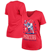 Philadelphia Phillies New Era Women's Little Miss 2 V-Neck T-Shirt - MLB