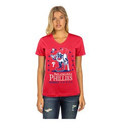 Philadelphia Phillies New Era Women's Little Miss 2 V-Neck T-Shirt - MLB
