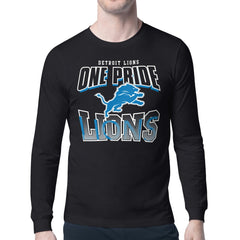 Detroit Lions Starter Comic Style Slogan Long Sleeve T-Shirt Black | NFL
