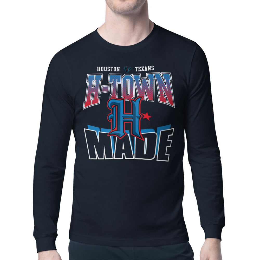 Houston Texans Starter Comic Style Slogan Long Sleeve T-Shirt Navy | NFL