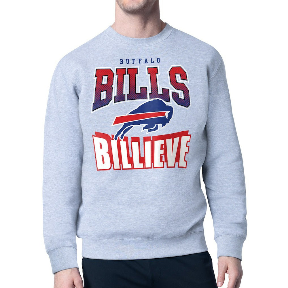 Buffalo Bills Starter Comic Style Sweatshirt Gray | NFL