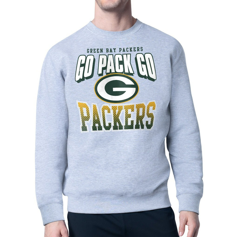 Green Bay Packers Starter Comic Style Sweatshirt Gray | NFL