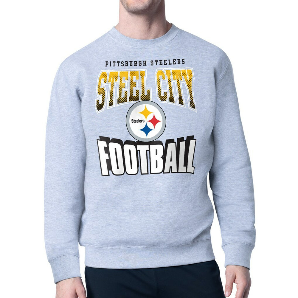 Pittsburgh Steelers Starter Comic Style Sweatshirt Gray | NFL